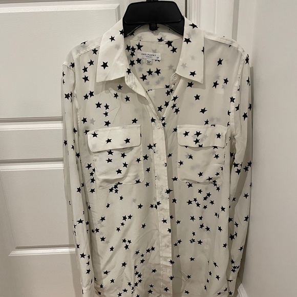 Equipment signature silk blouse with stars size small - Picture 7 of 14